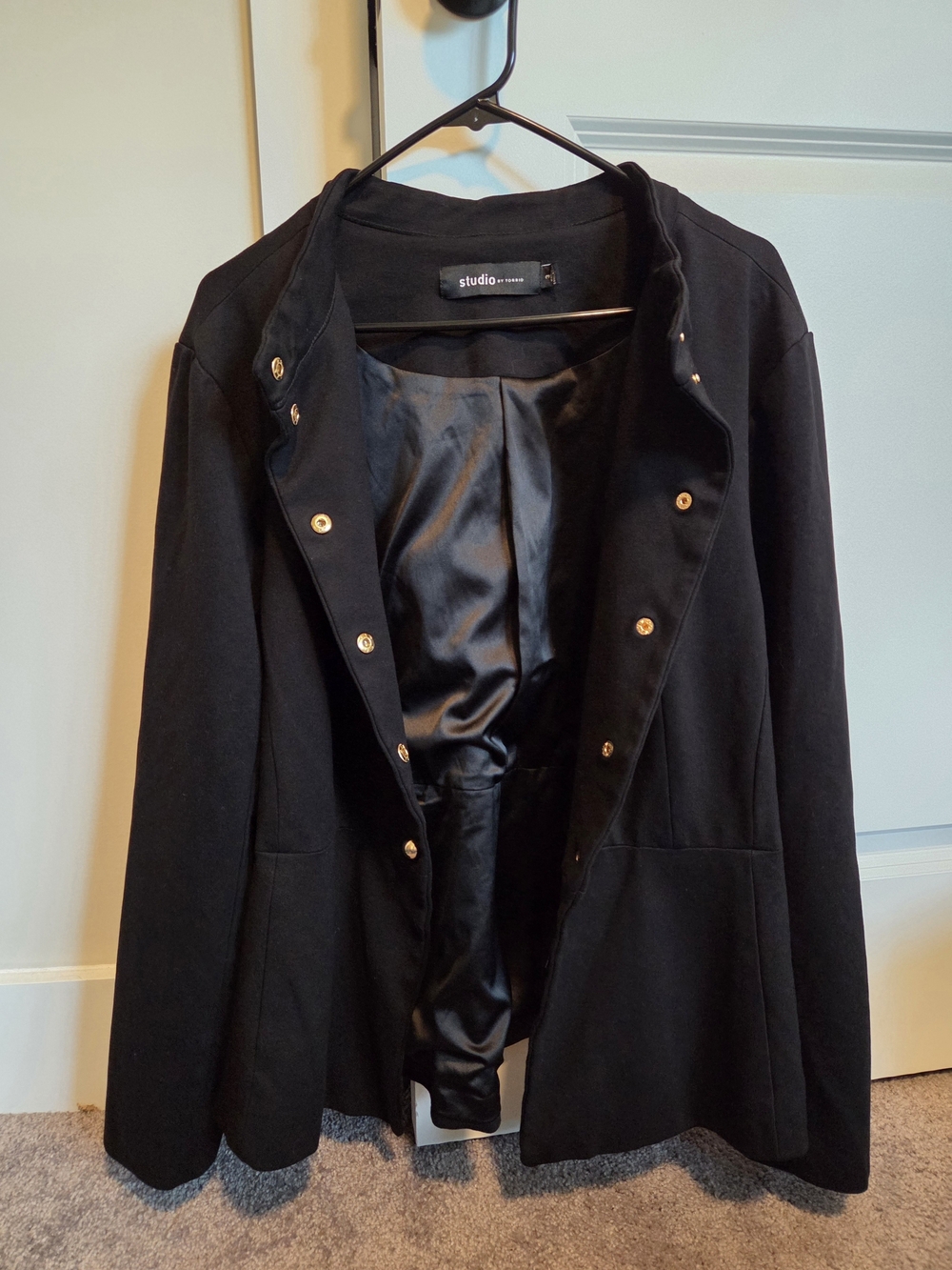Torrid Black Women’s Peplum Snap-Front Blazer Jacket